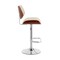 Armen Living Leland Adjustable Cream Faux Leather and Chrome Finish Bar Stool LCLEBAWACR - alternate 8